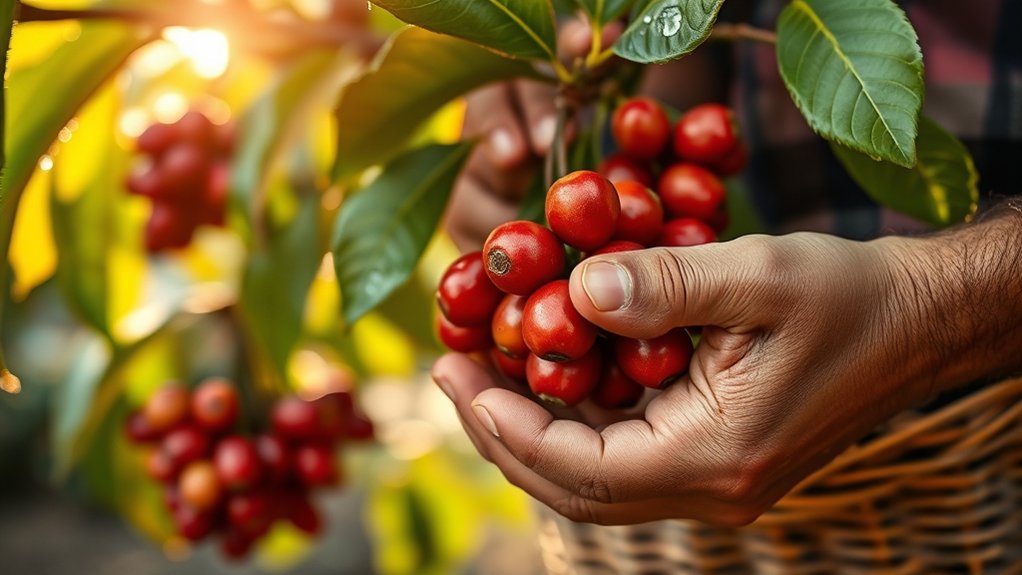 select ripe cherries carefully