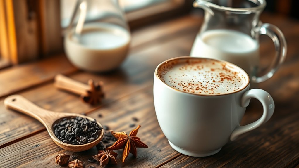 spiced black tea latte