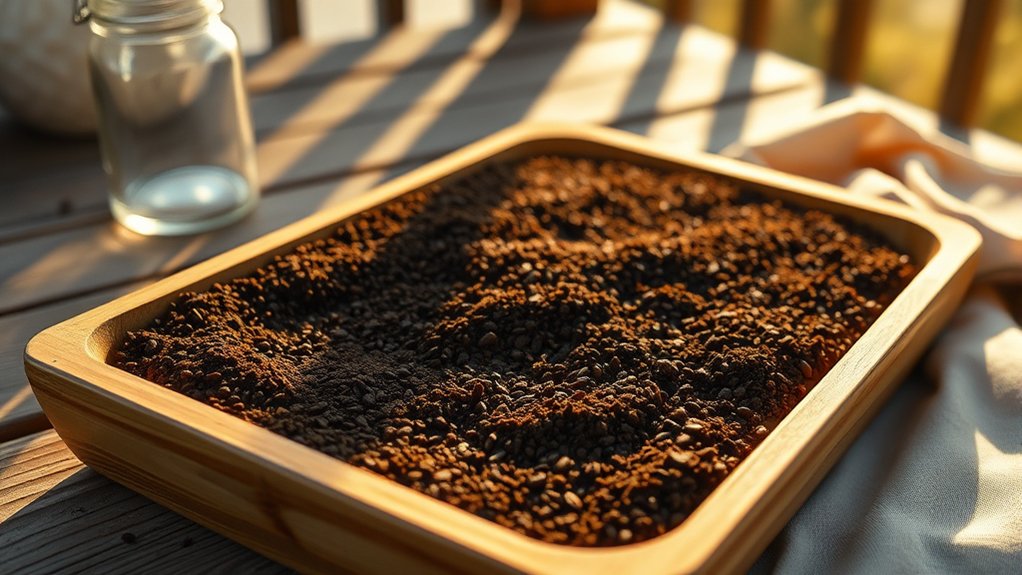 sun dry coffee grounds evenly